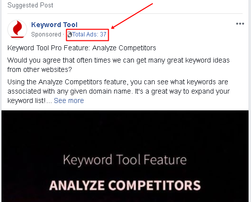 Facebook feed and lookup an advertisement