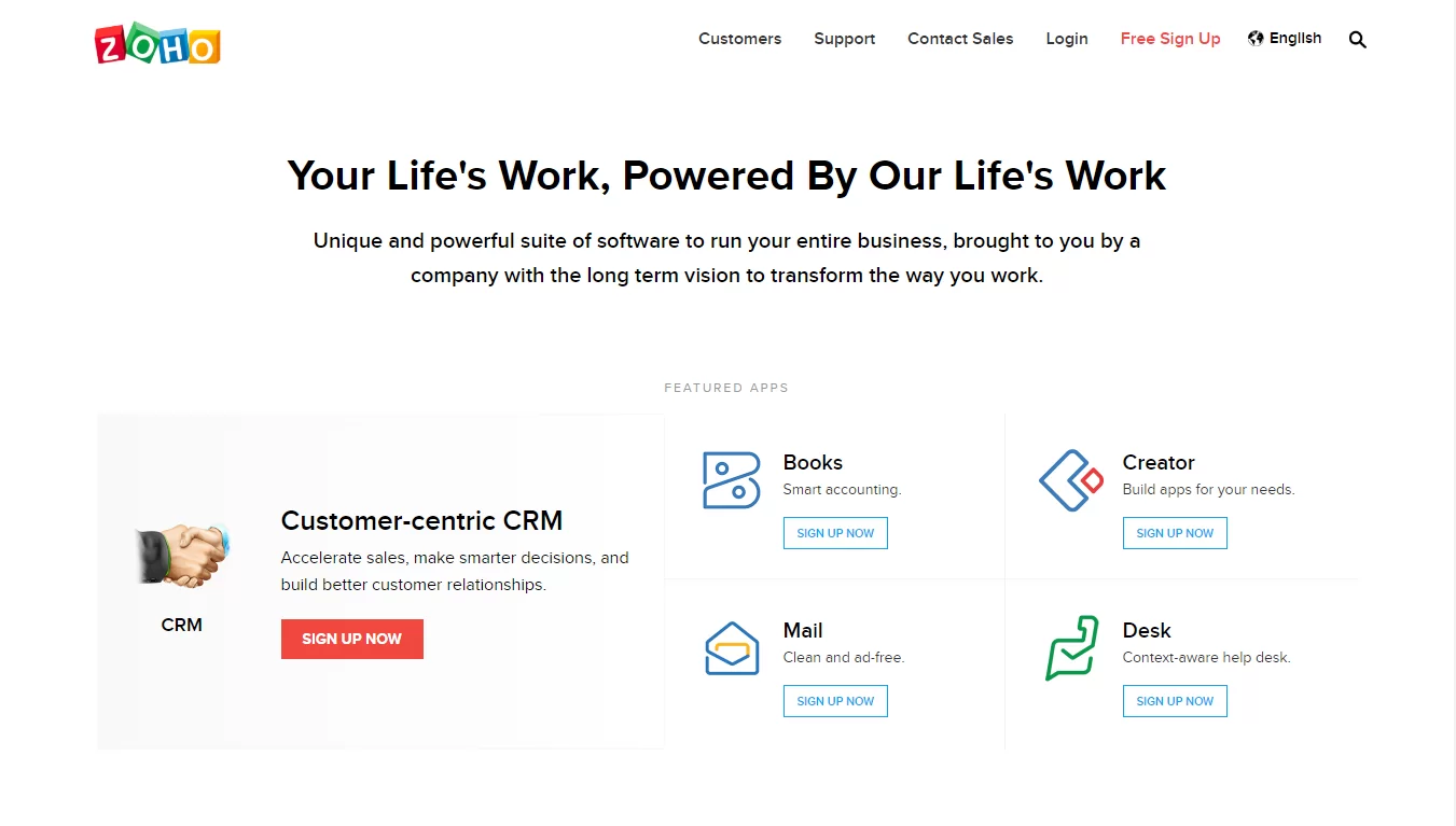 Zoho-landing-page-example