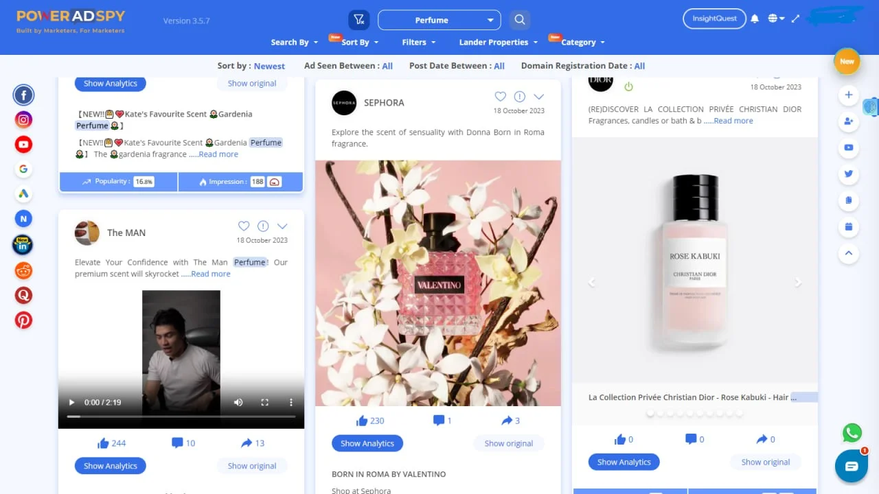 poweradSpy-Perfume-Ads-dashboard