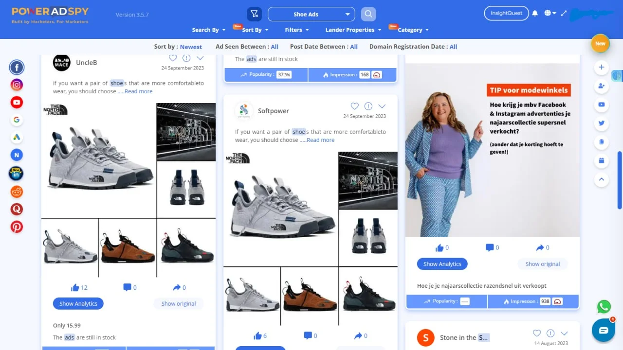 poweradspy-shoe-ads-dashboard