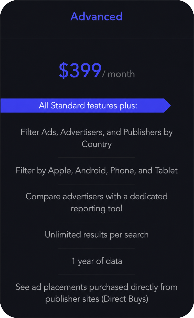 Adbeat pricing plan