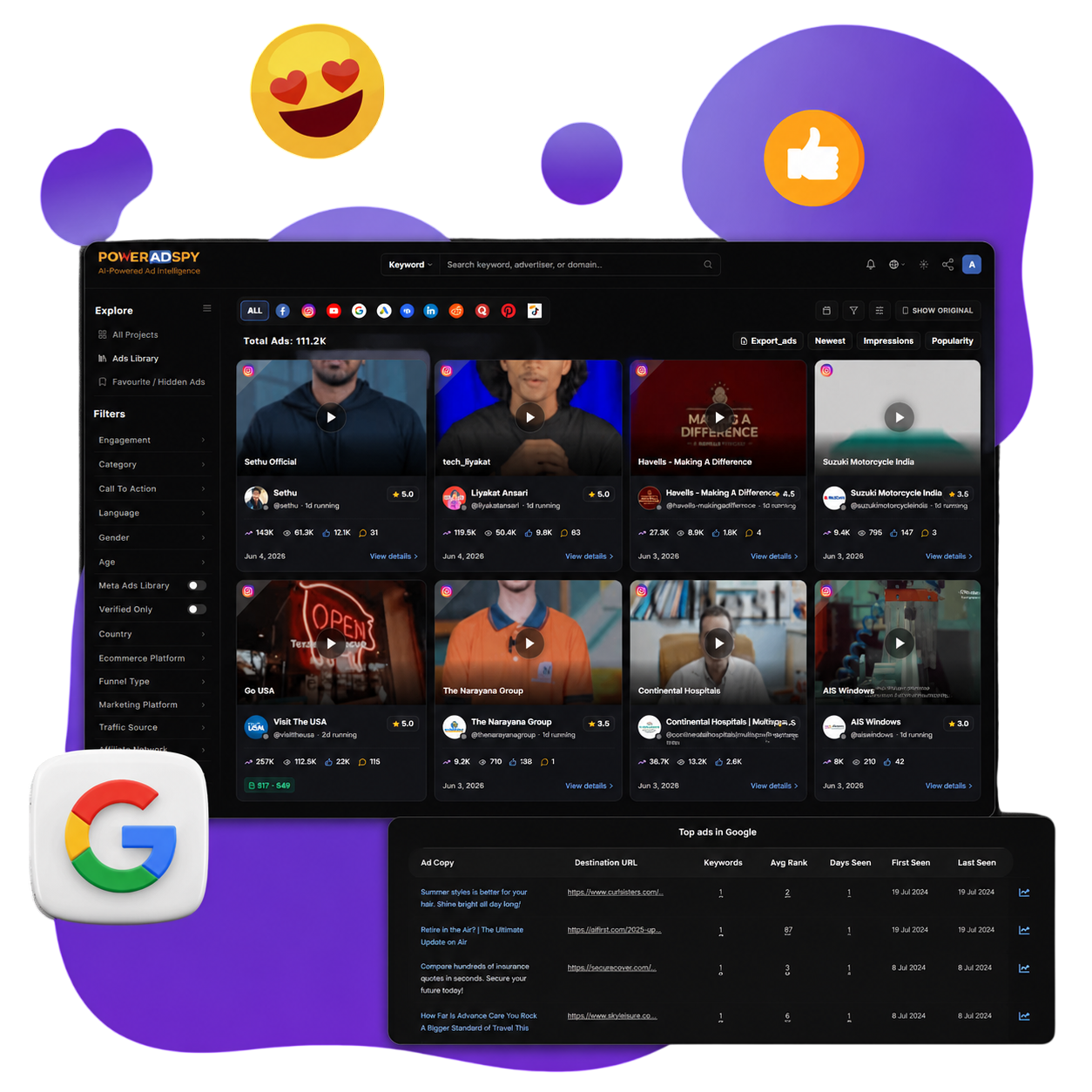Filter and explore the newest ads effortlessly
