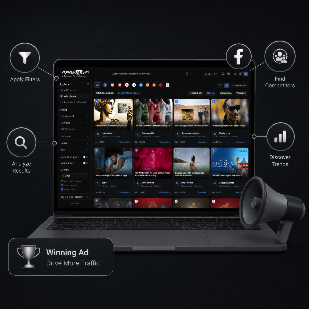PowerAdSpy dashboard preview