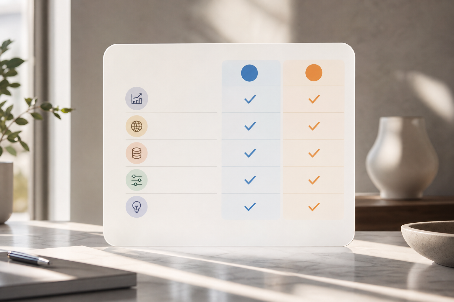 Side-by-side feature comparison visual for ad engagement and performance tracker