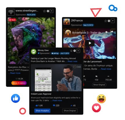 Live and past winning ads across networks