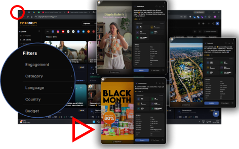 Spy on competitors' TikTok ad strategies dashboard