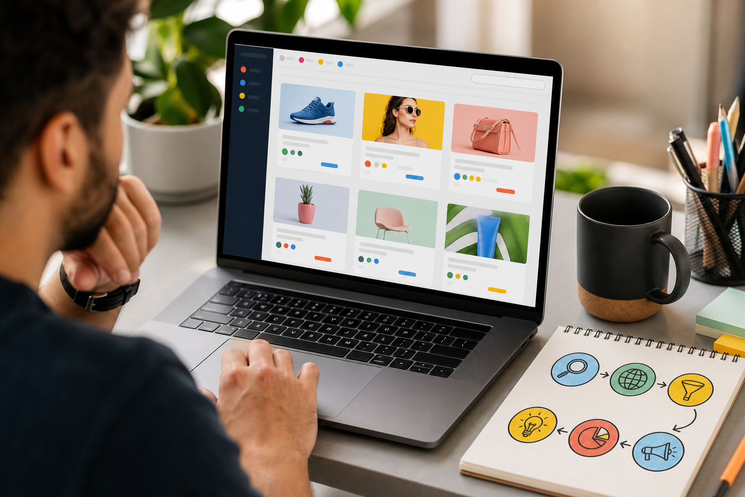 Summary infographic of the agency competitor ad workflow