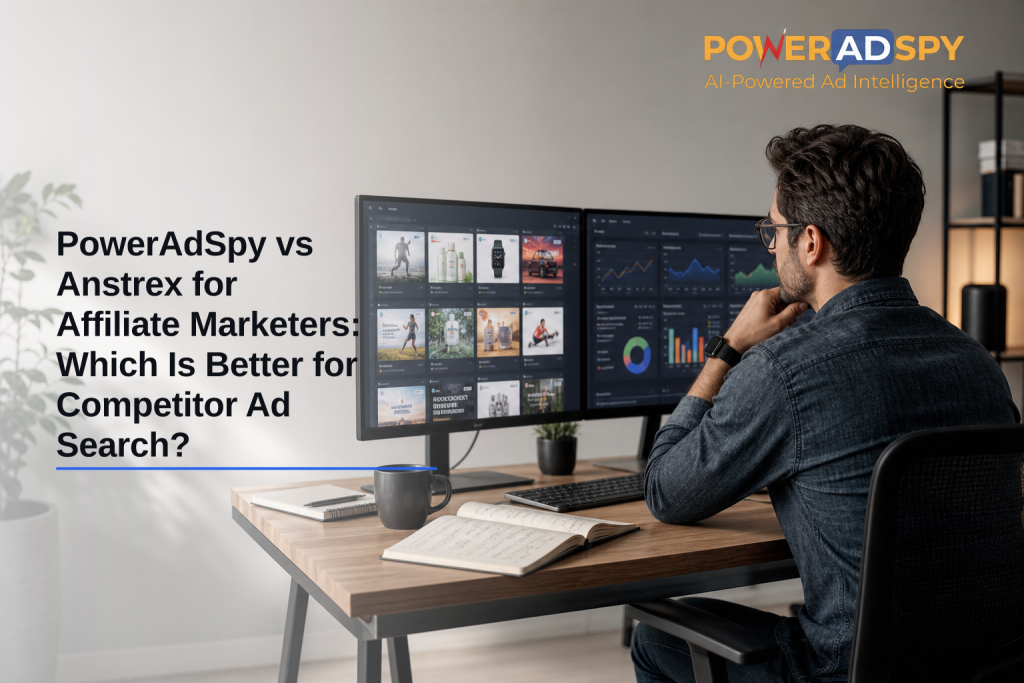 PowerAdSpy vs Anstrex for Affiliate Marketers: Which Is Better for Competitor Ad Search?